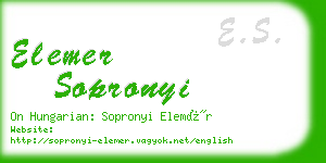 elemer sopronyi business card